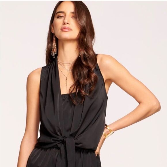 Ramy Brook Black Dorothy Drape Tie Waist Jumpsuit XXL NWT - Picture 5 of 11